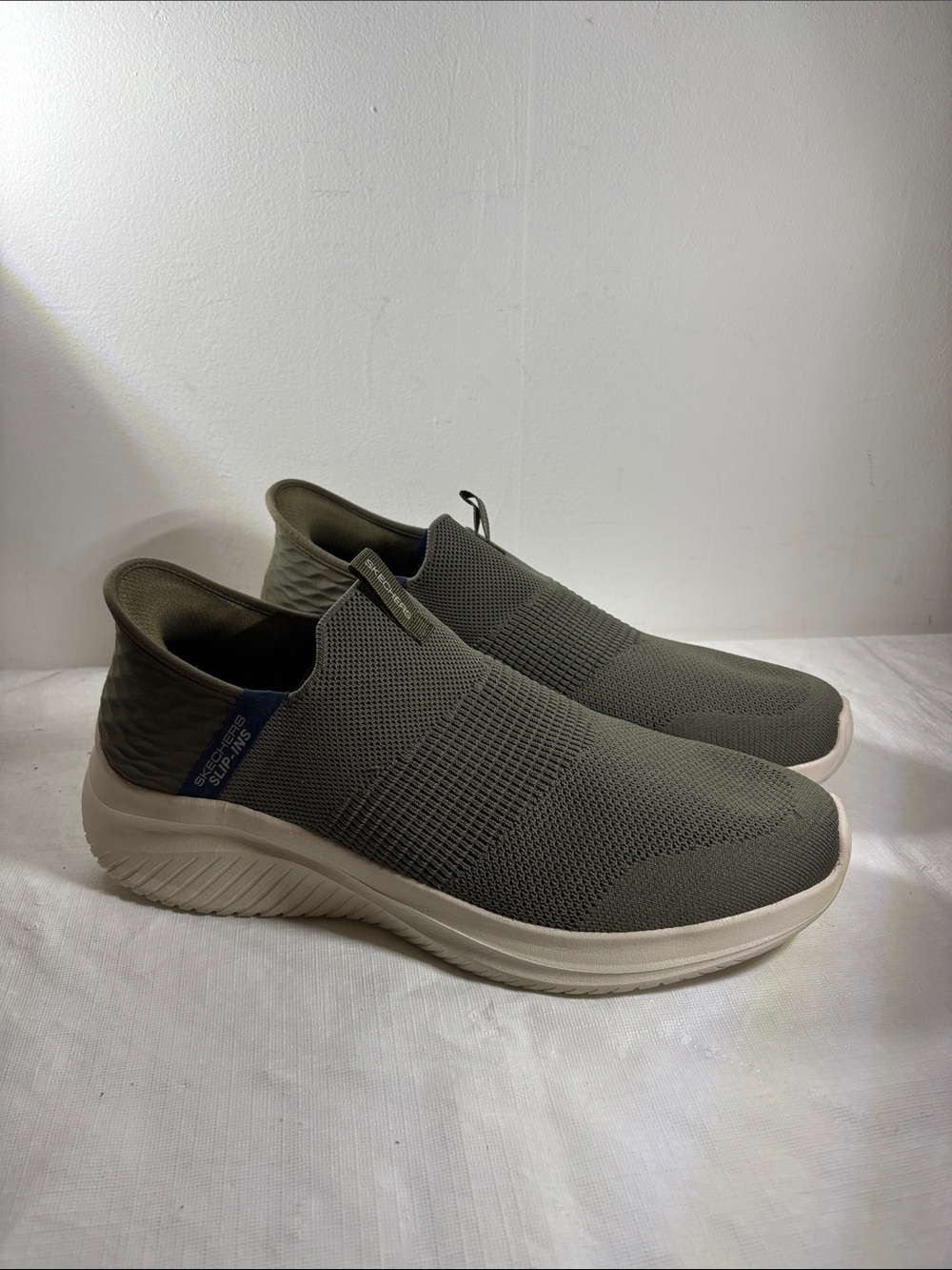 Skechers GOwalk Slip-On Knit Sneakers in Olive